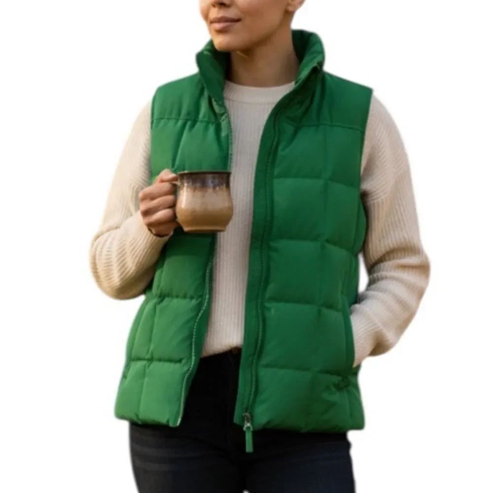 Lands’End Green Puffer Vest(Size Medium 8-10)